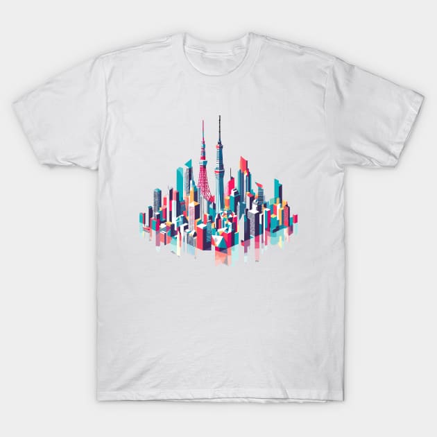 Skyline Tokyo T-Shirt by sapphire seaside studio